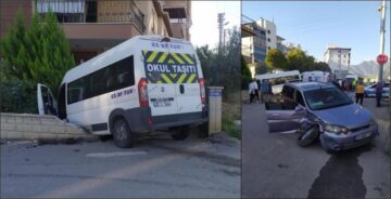 Otomobil ile Okul Servisi Çarpıştı: 12 Öğrenci Yaralı