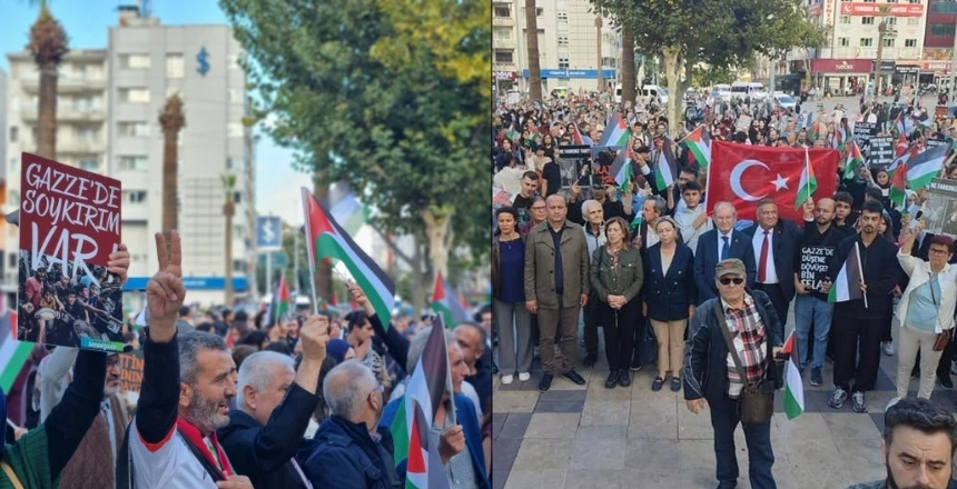 Yüzlerce Denizlili Filistin için Yürüdü