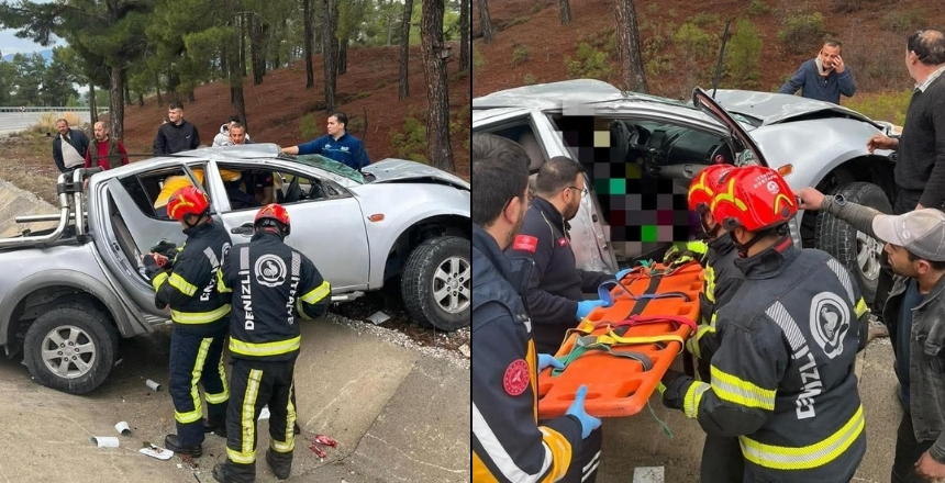 Denizli-Muğla Karayolunda Kaza: 1 Ölü, 1 Yaralı