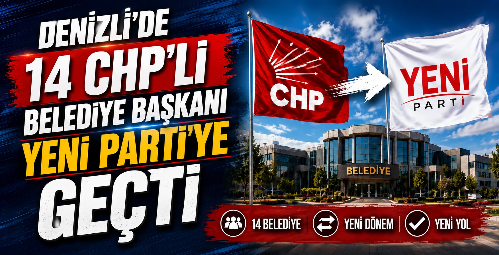 Denizli’de 14 CHP’li Başkan YENİ Parti’ye Geçti
