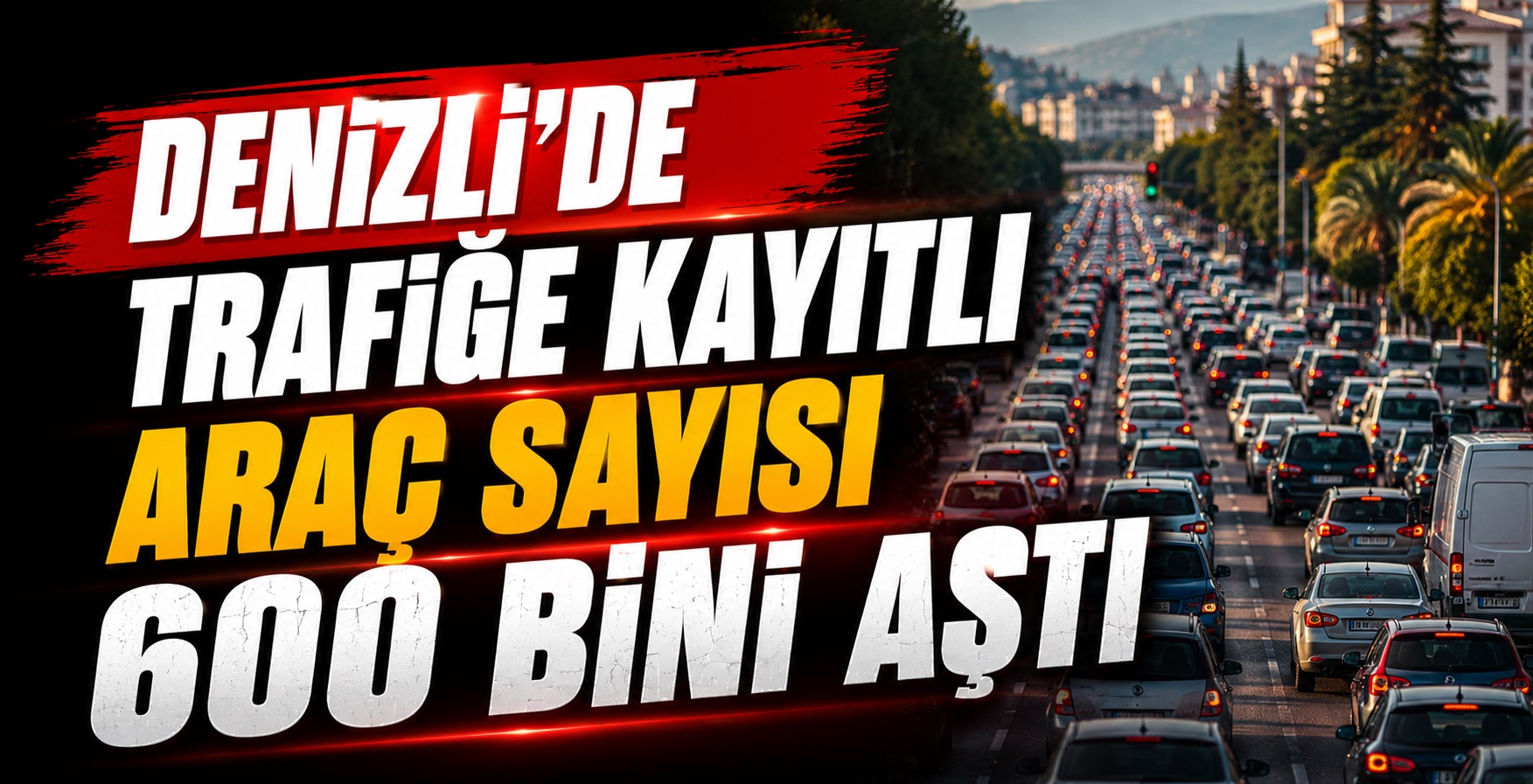 Denizli’de Trafiğe Kayıtlı Araç Sayısı 600 Bini Aştı