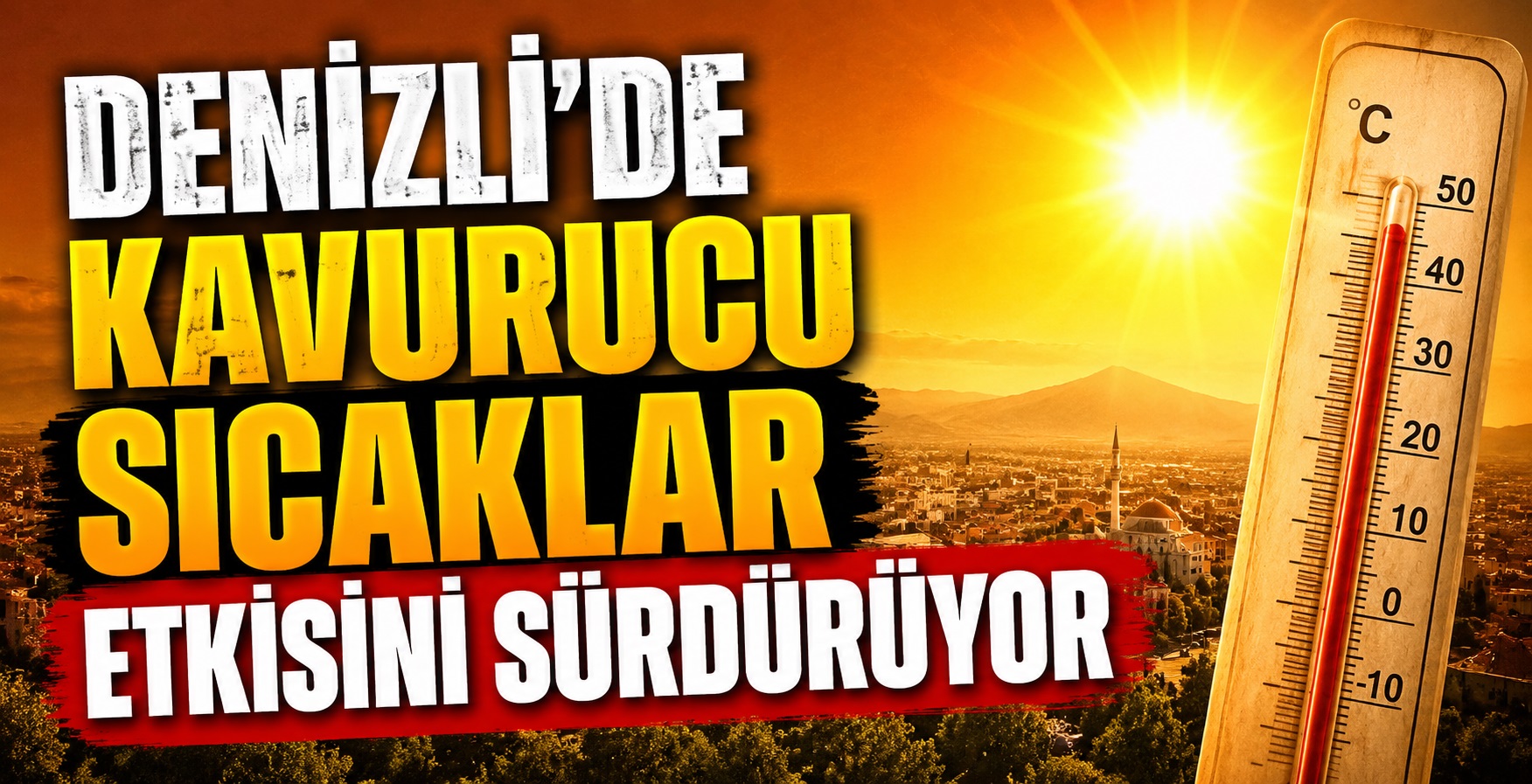 Denizli’de Kavurucu Sıcaklar Etkisini Sürdürüyor