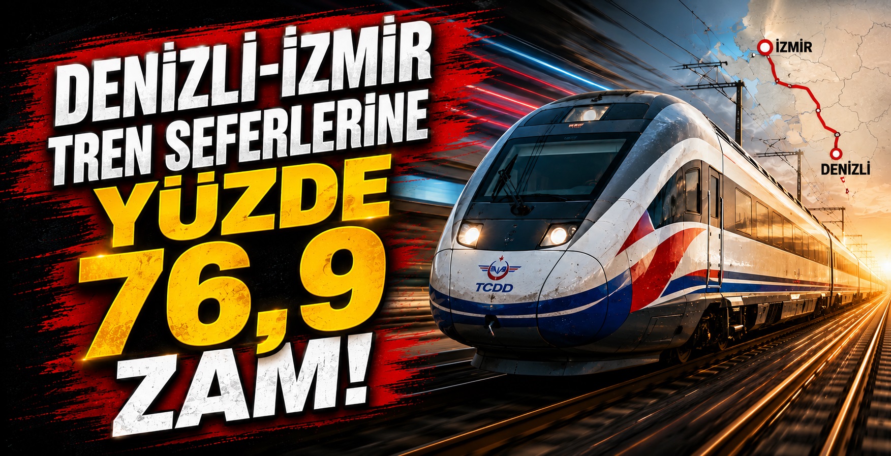 Denizli-İzmir Tren Seferlerine Yüzde 76,9 Zam!