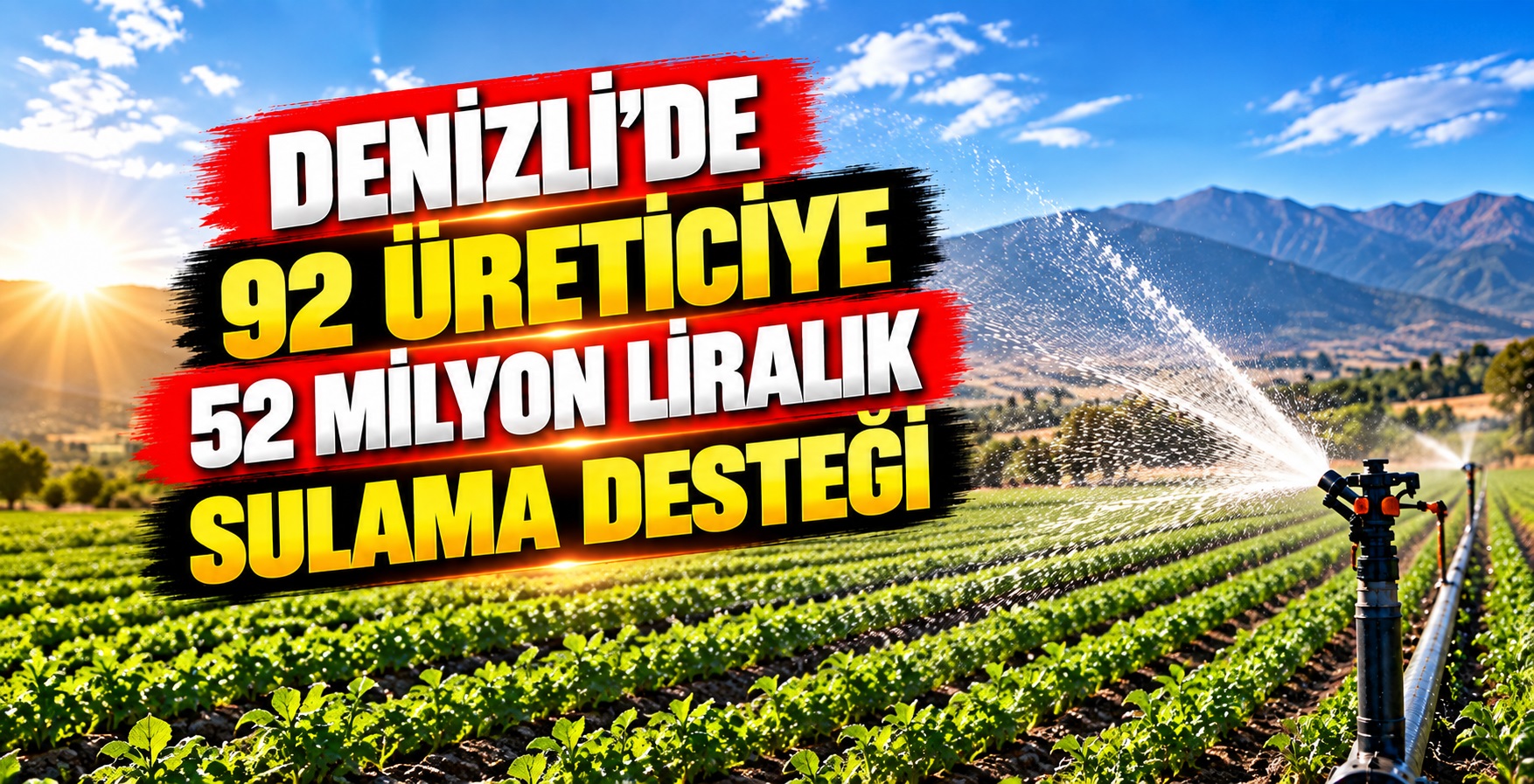 Denizli’de 92 Üreticiye 52 Milyon Liralık Sulama Desteği