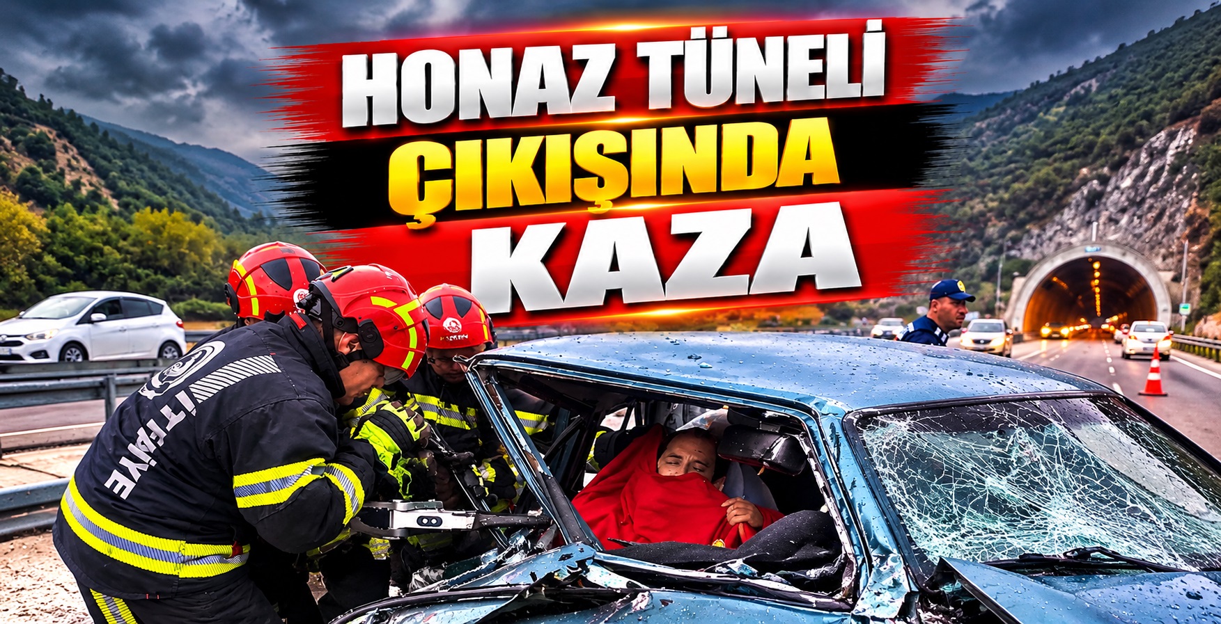 Honaz Tüneli Çıkışında Zincirleme Kaza