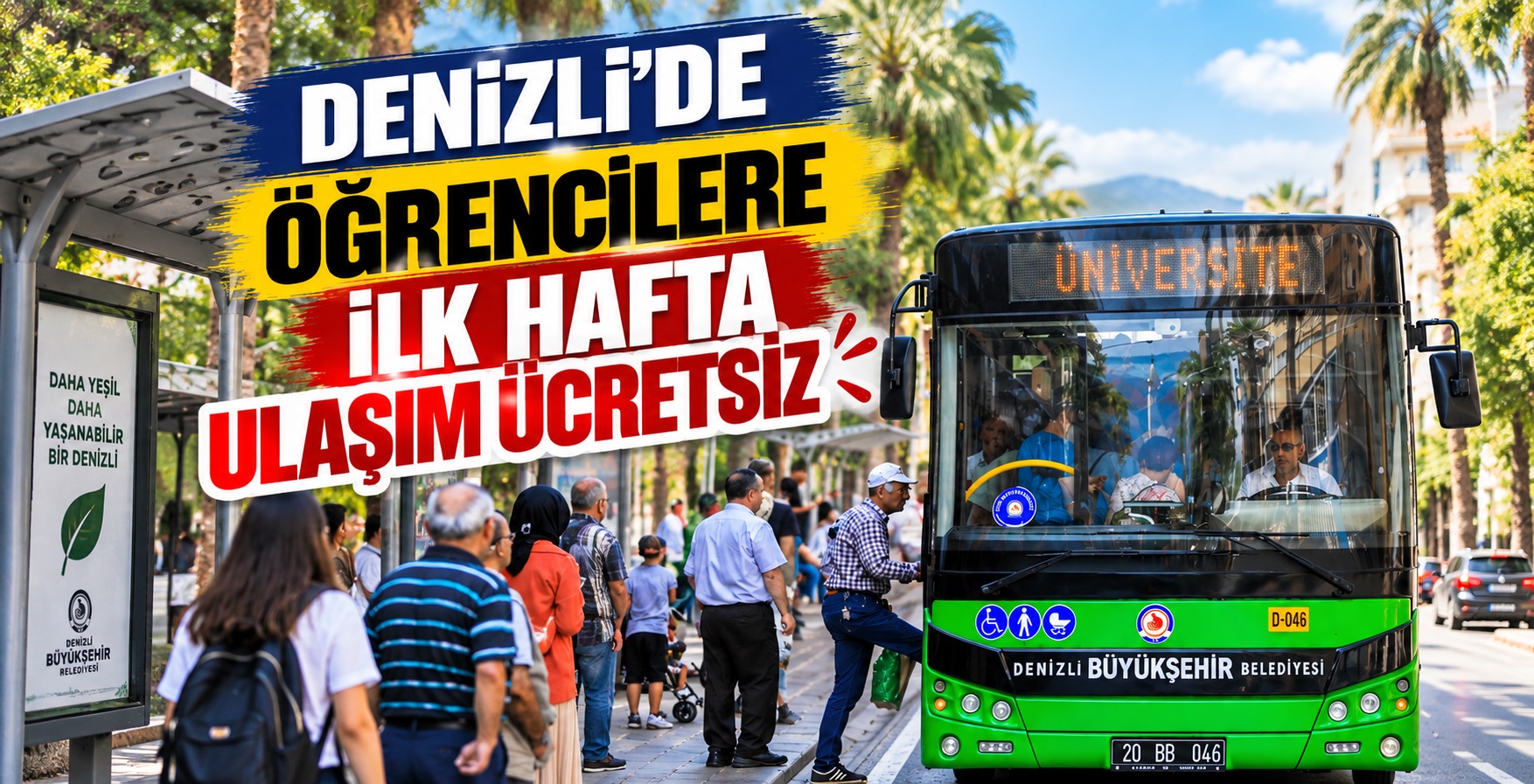 Denizli’de Öğrencilere İlk Hafta Ulaşım Ücretsiz