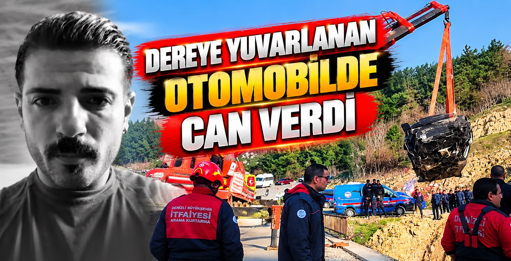 Dereye Yuvarlanan Otomobilde Can Verdi
